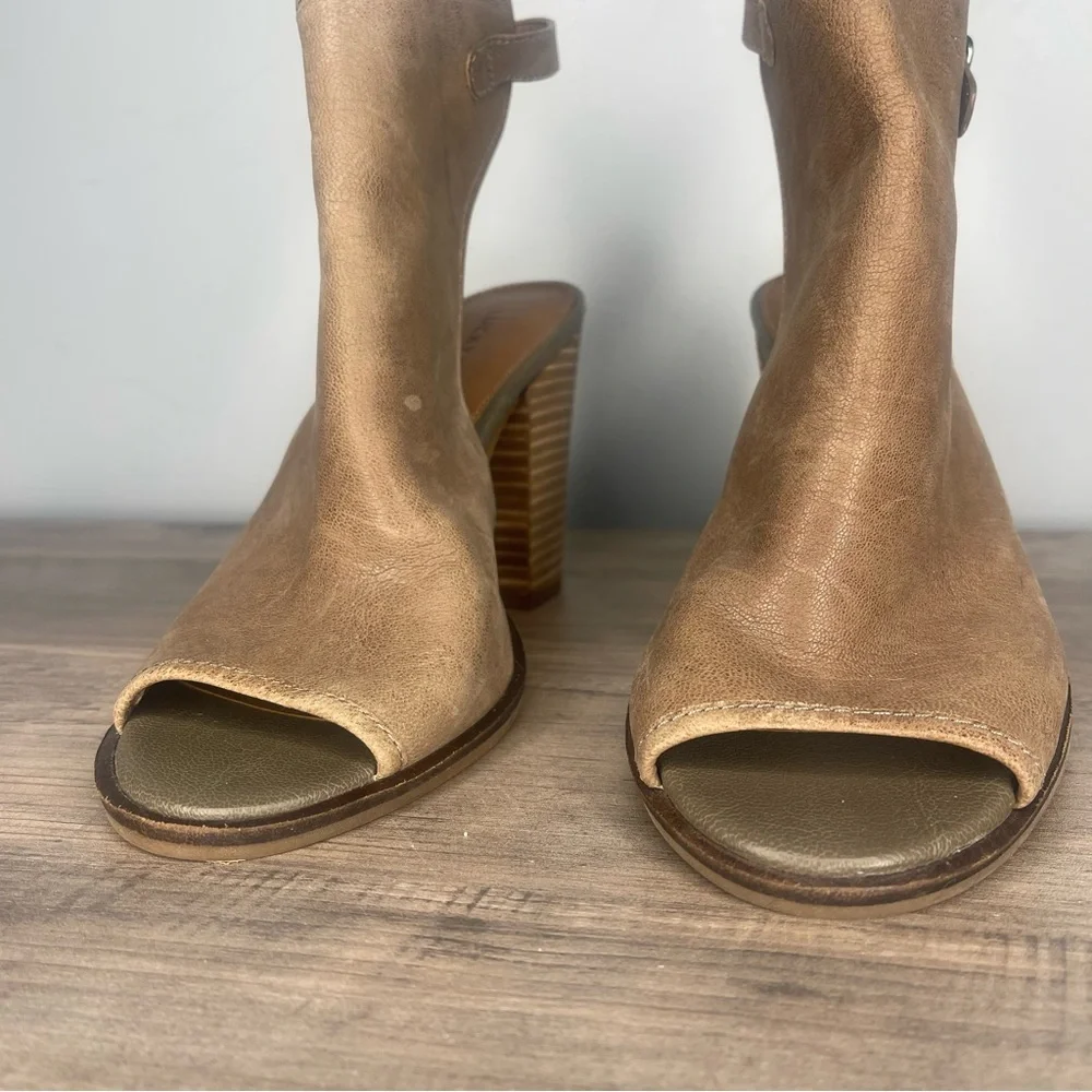 Lucky Brand Lisza Peep-Toe Slingback Block Heel Booties (7.5)